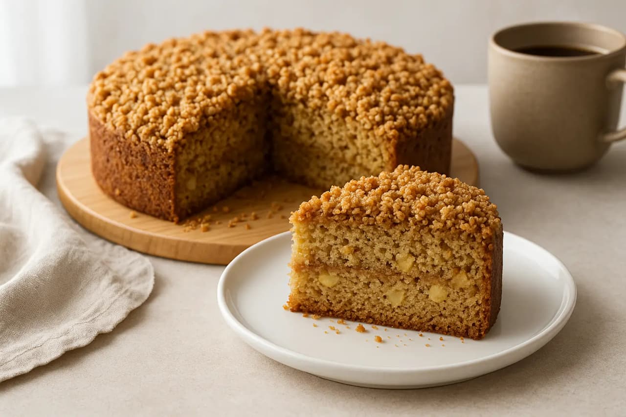 High-Fiber Apple Crumble Cake