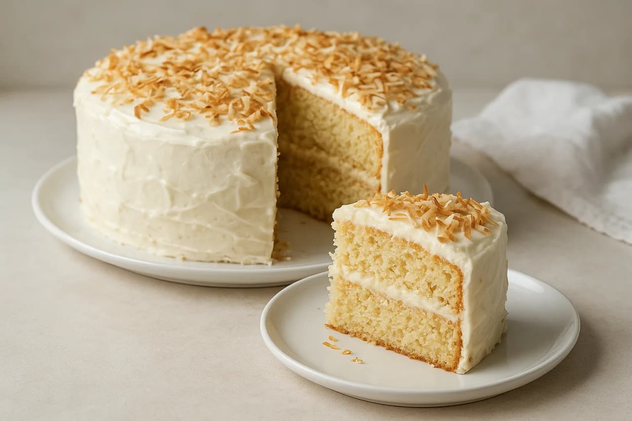 Coconut Cake with Toasted Coconut